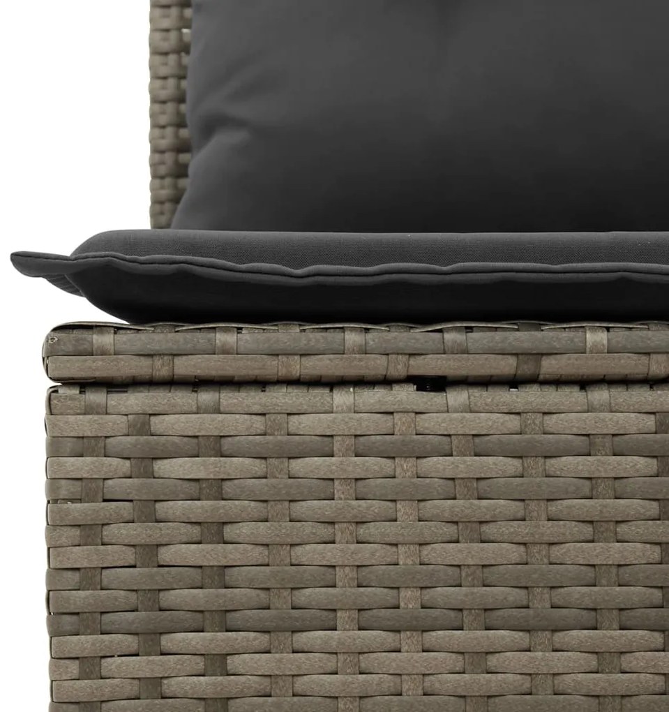 Set divani da giardino 5 pz con cuscini in polyrattan nero