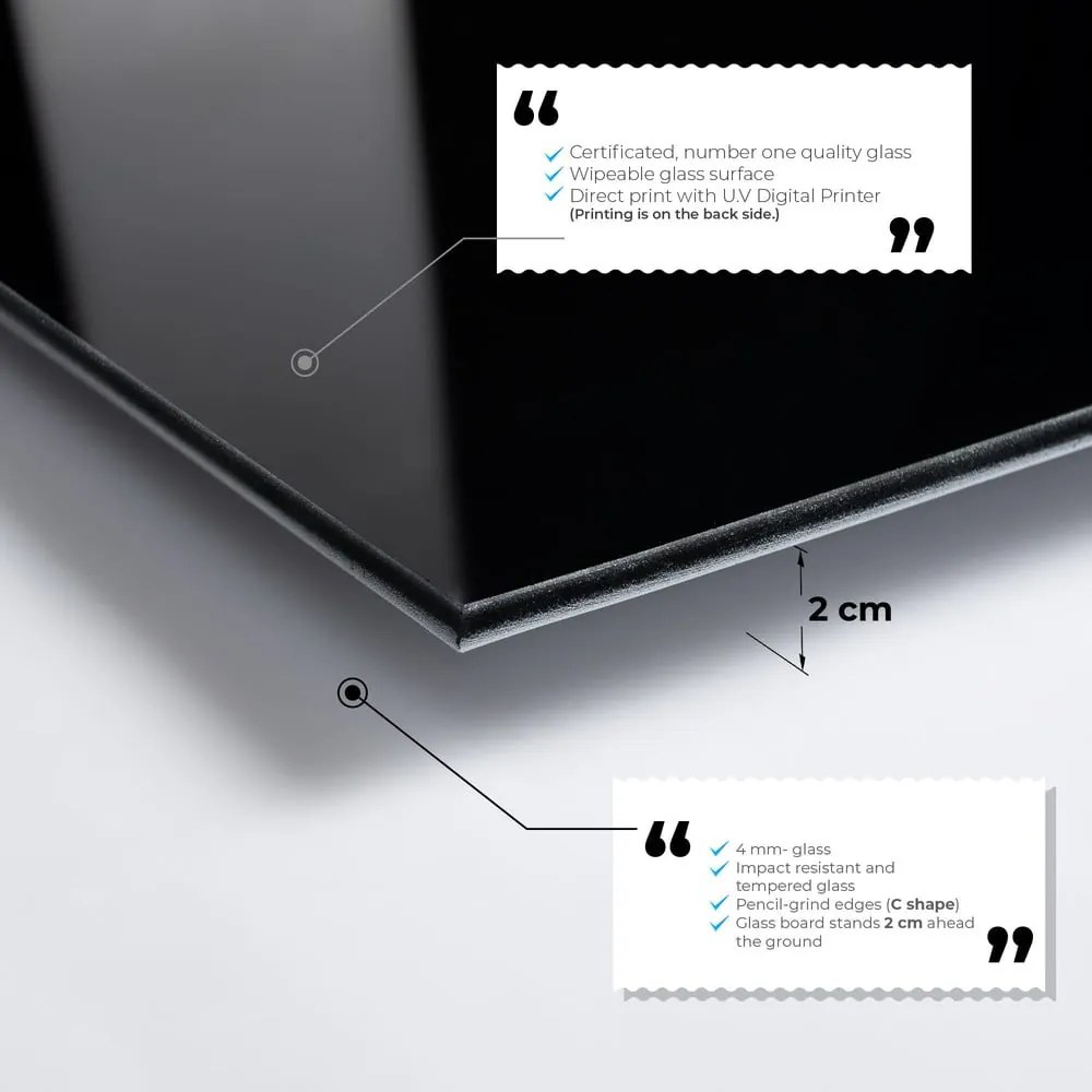 Pittura su vetro 100x70 cm Dark Marble - Wallity