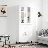 Credenza Bianco Lucido 69,5x34x180 cm in Legno Multistrato 3198235