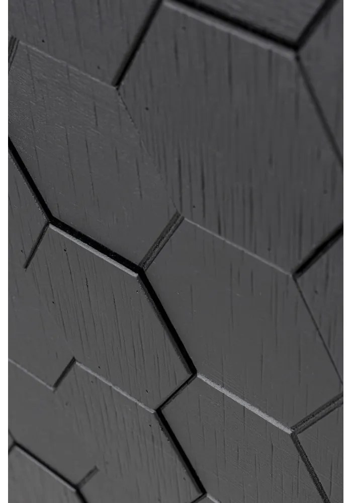 Cassettiera bassa in pino nero 140x58 cm Linc - White Label