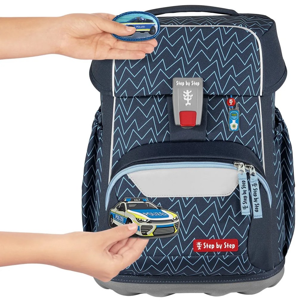 Zaino scuola Step by Step BASIS, Blue Lines - set 4 pezzi