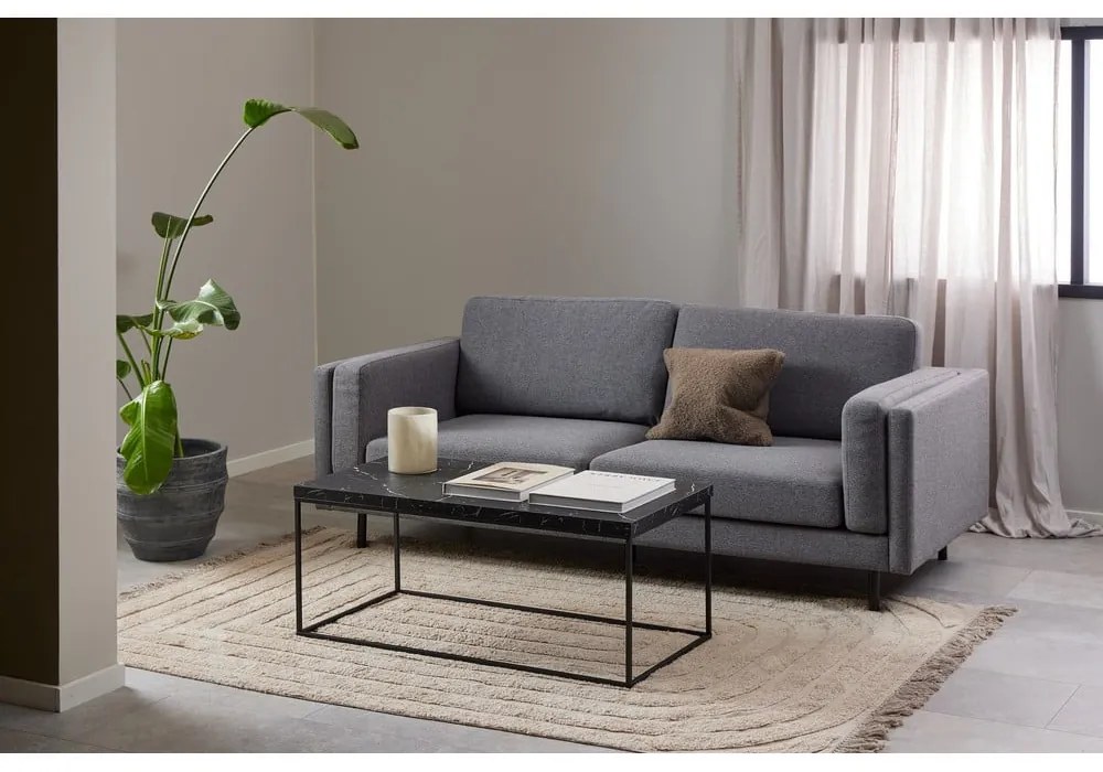 Tavolino nero con piano in marmo 55x110 cm Barossa - Actona