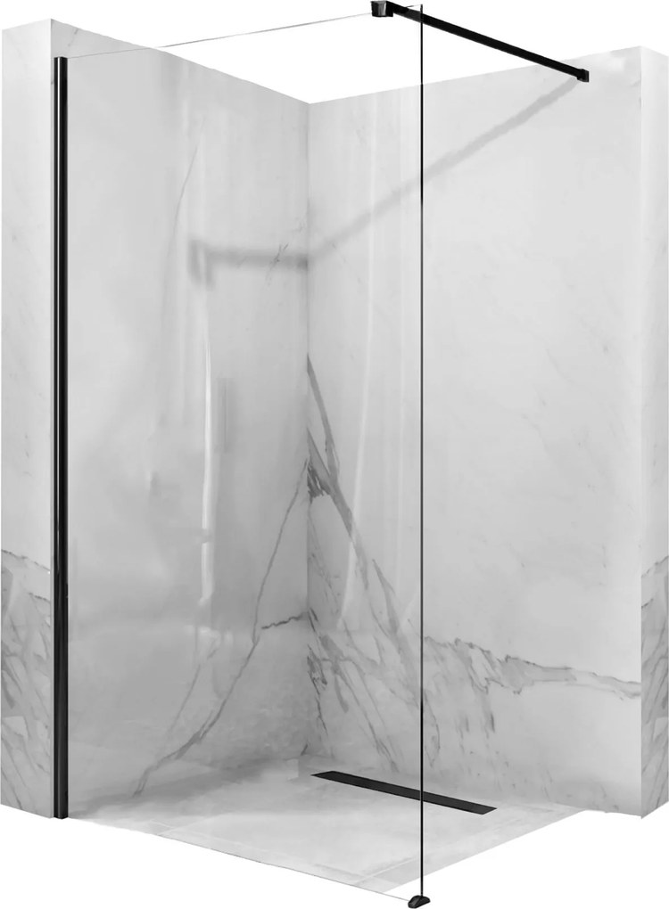 Parete doccia Rea Aero Black Mat 110