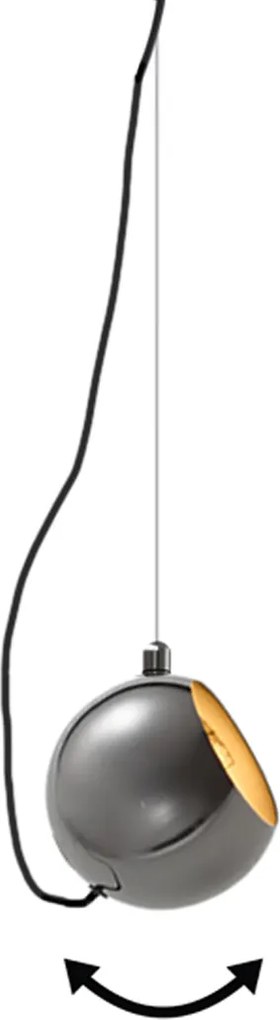 Lampada a sospensione di design cromo scuro per sistema a binario monofase - Slimline Sara