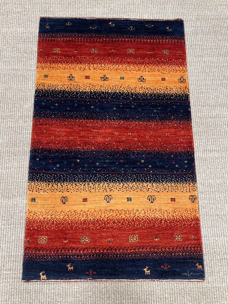 Loribaft Tappeto 90 x 60 Rosso (Iran) Annodato A Mano