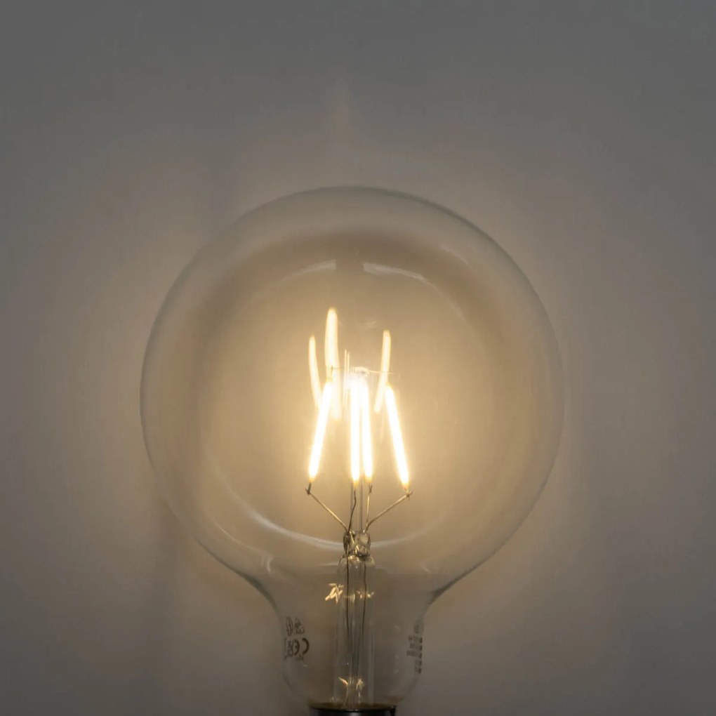 Set di 5 lampadine LED E27 dimmerabili a 3 livelli con filamento a spirale G125 4W 450 lm 2700K