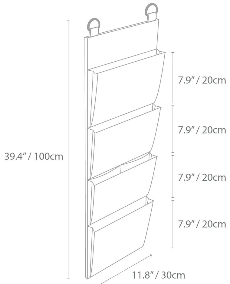 Organizzatore pensile grigio Hang - Bigso Box of Sweden