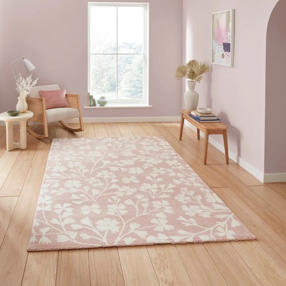Tappeto in rosa chiaro 120x170 cm Grace Floral – Catherine Lansfield