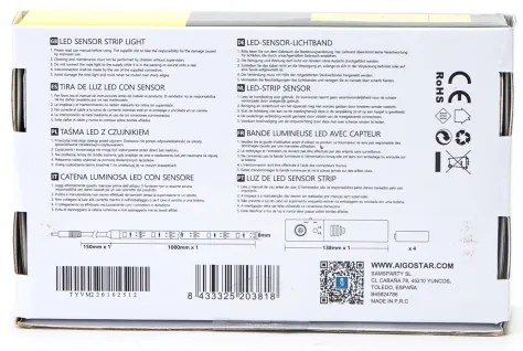 Aigostar - Striscia LED dimmerabile con sensore 1m LED/2W/4xAAA 3000K IP65