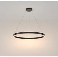 Lampadario A Sospensione Moderno Rim Alluminio Nero Luce Led 51W