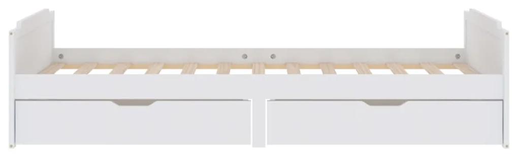 Giroletto bianco con cassetti legno massello di pino 90x200cm