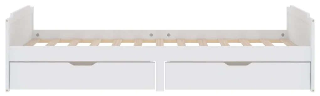 Giroletto bianco con cassetti legno massello di pino 90x200cm
