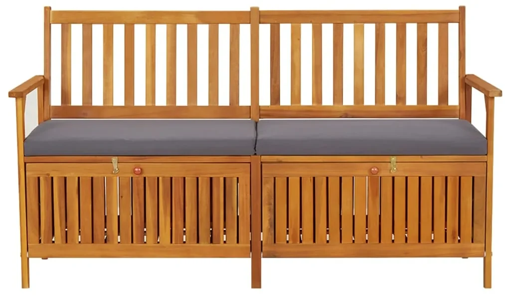 Cassapanca con cuscino 148 cm in legno massello di acacia