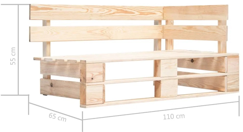 Panca angolare da giardino su pallet in legno