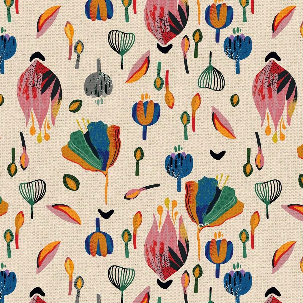 Joy collezione cuscini a fantasie multicolor in tessuto fresco cotone impermeabile panna