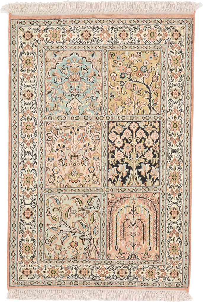 Cashmere Silk Tappeto 90 x 60 (Indian) Annodato A Mano