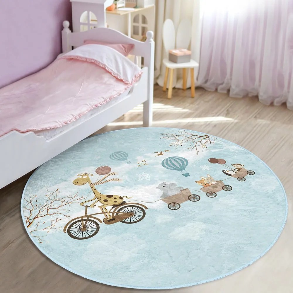 Tappeto azzurro per bambini ø 80 cm Comfort - Mila Home