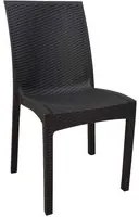 Sedia Costy plastica marrone effetto rattan unico monoblocco