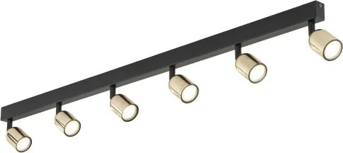 Faretto LED TOP 6xGU10/10W/230V nero/oro
