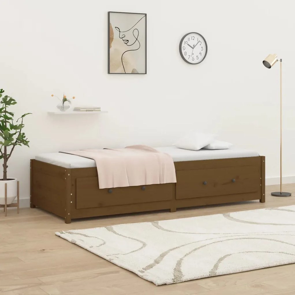 Dormeuse miele 75x190 cm 2ft6 small single in massello di pino