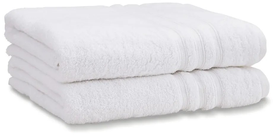 Set di asciugamani tipo terry bianchi in cotone 2 pz 90x140 cm Zero Twist – Catherine Lansfield