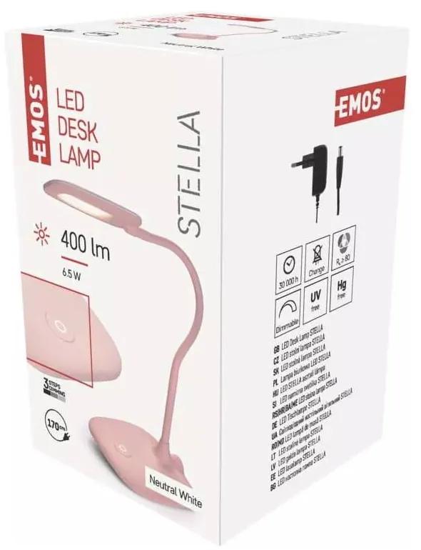 Lampada da tavolo dimmerabile a LED rosa chiaro (altezza 55 cm) Stella - EMOS