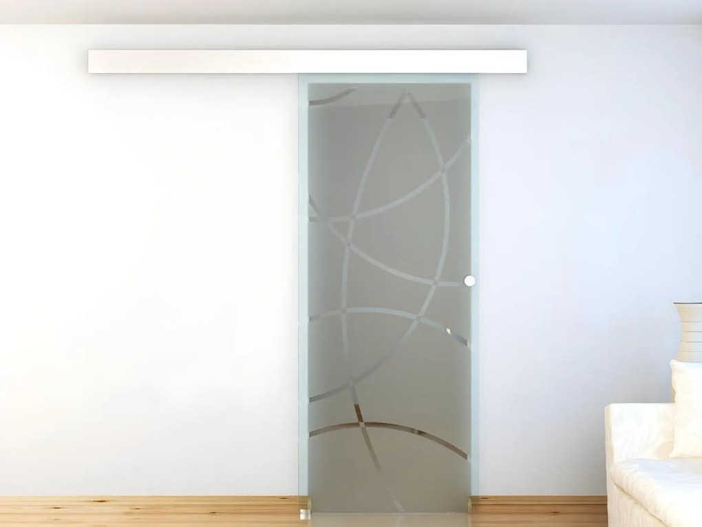 Porta scorrevole esterno muro H205 x L83 cm in Vetro temperato - HEIDI