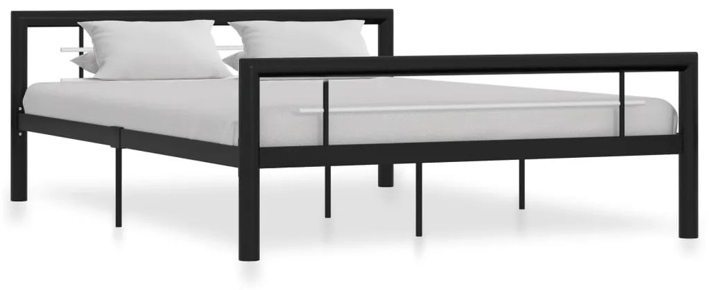 Giroletto Nero E Bianco İn Metallo 160x200 Cm /