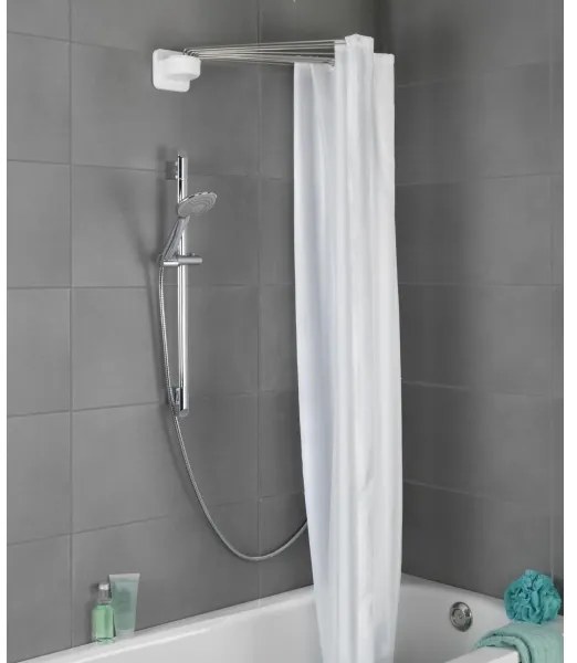 WENKO 23863100 - Supporto doccia 96x72 cm acciaio inox/bianco