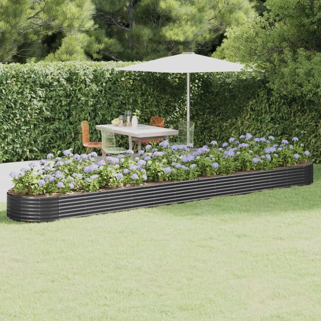 Letto Da Giardino İn Acciaio A Polvere 544x100x36 Cm Antracite /