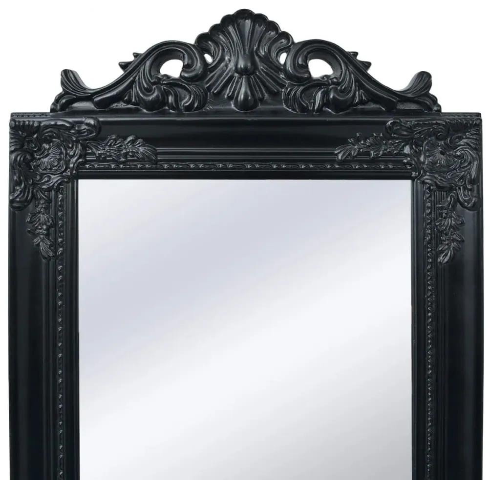 Specchio Autoportante Stile Barocco 160x40 cm Nero