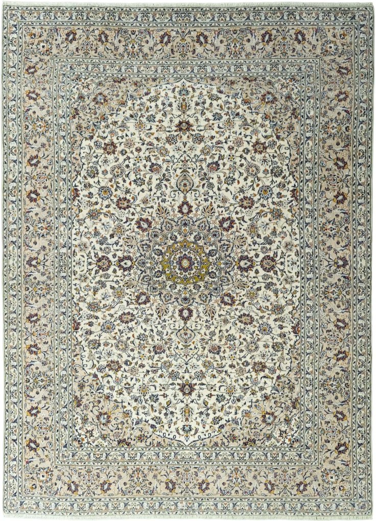 Kashan Tappeto 250 x 340 Beige (Iran) Annodato A Mano
