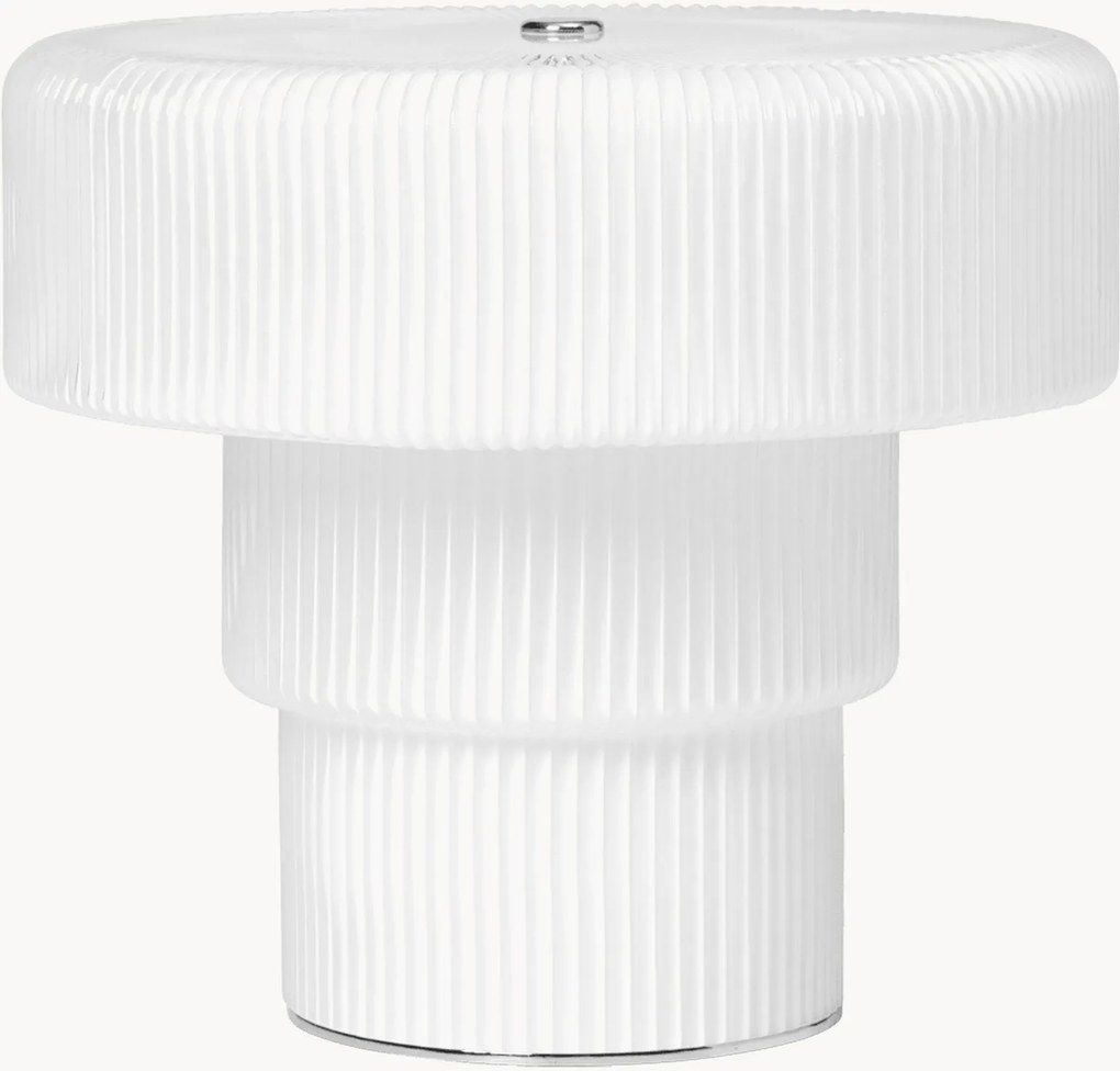Lampada da tavolo portatile a LED in vetro soffiato Ripple, dimmerabile