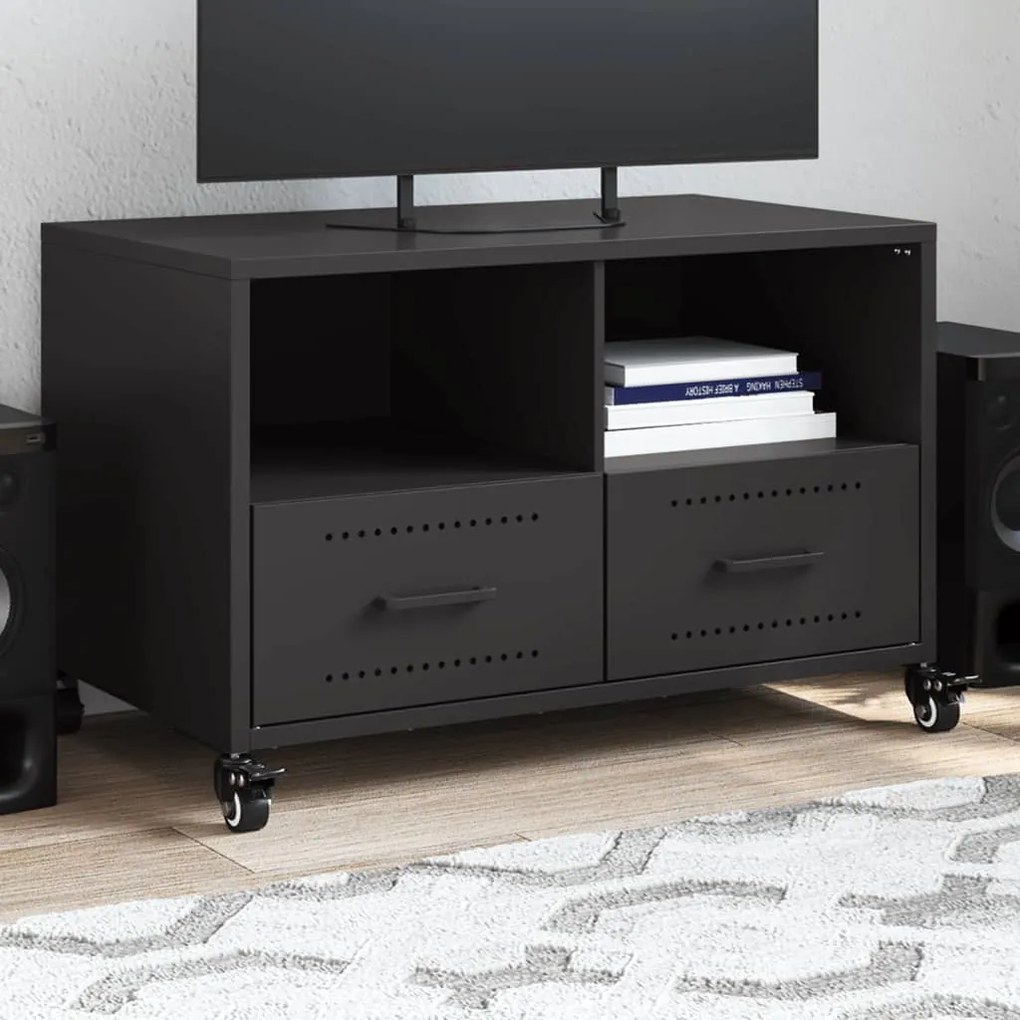Mobile Tv Nero 68x39x43,5 Cm İn Acciaio /