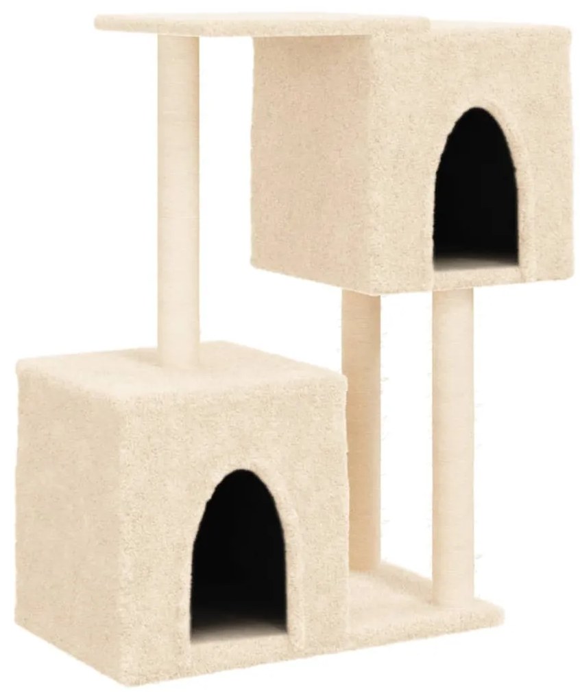 Albero per gatti con tiragraffi in sisal crema 86 cm
