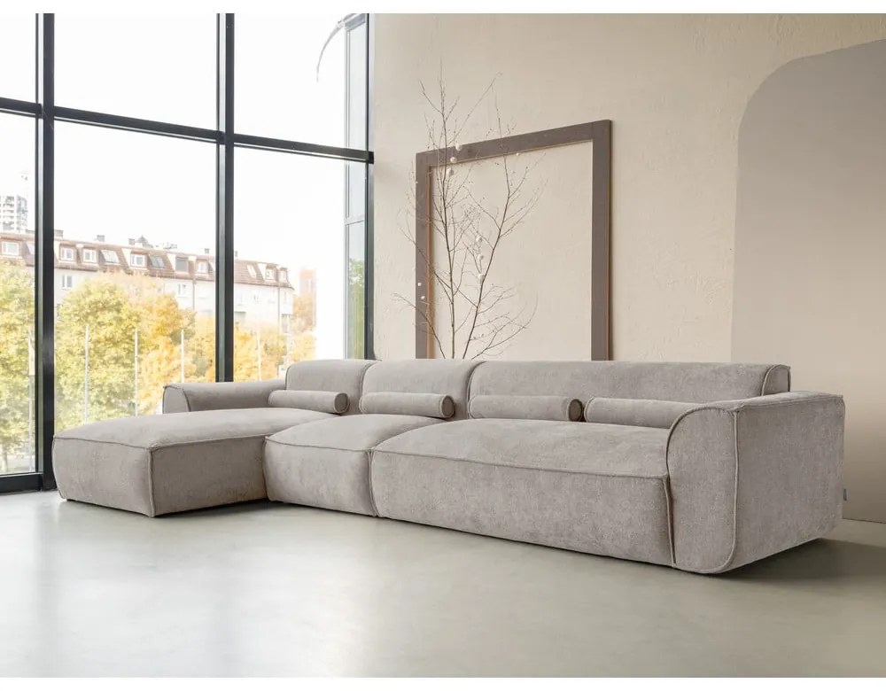 Divano angolare componibile beige (con penisola a sinistra) Flex Felix – Miuform