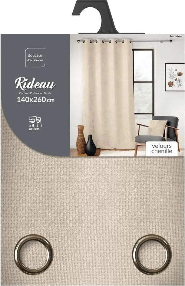 Tenda beige in ciniglia 140x260 cm Leo – douceur d'intérieur