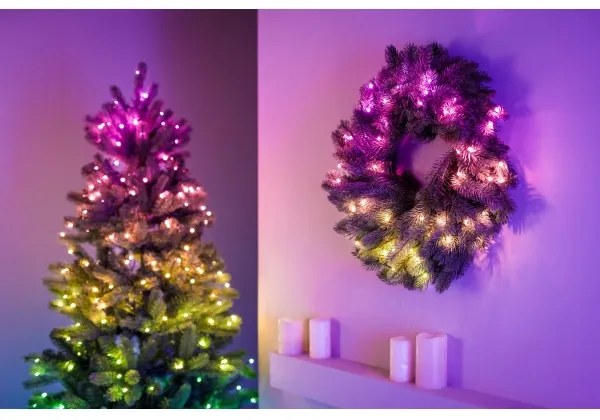 Twinkly GD20P4425P00 - LED RGB Dimmerabile Ghirlanda di Natale 50xLED diametro 60 cm Wi-Fi