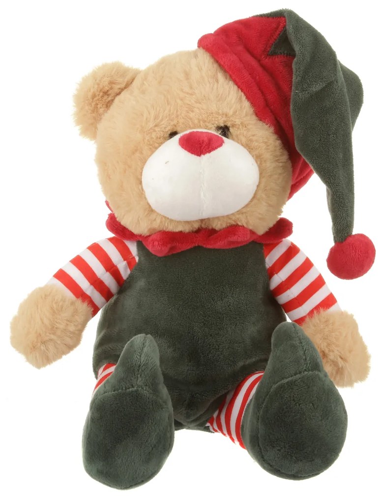 Peluche orso elfo Natale 35 cm