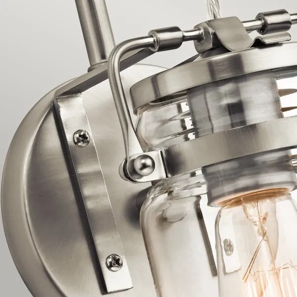 Elstead KL-BRINLEY1-NI - Applique BRINLEY 1xE27/60W/230V cromo opaco