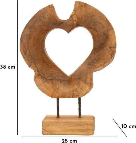 Scultura Hasi In Teak Riciclato Cm 28X10X38 (Pezzi Unici - Non Rip. In Serie)