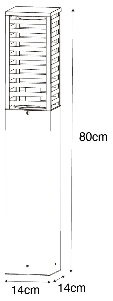Lampada da terra per esterni moderna nera 80 cm IP44 - Reims