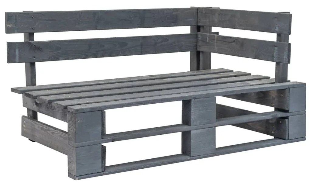 Set divani in pallet con cuscini 4 pz in pino impregnato grigio