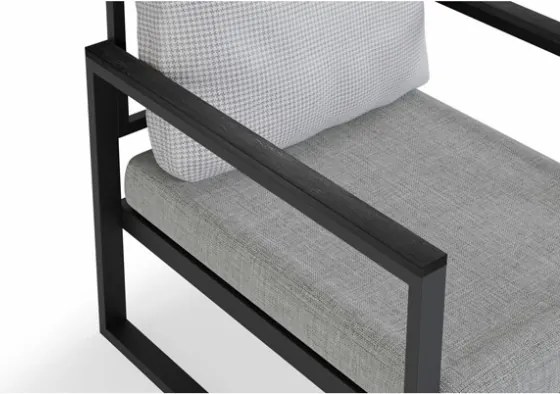 Set Salotto Da Esterno 1 Divano 2 Poltrone E Tavolino Metal Frame MTLKNP002