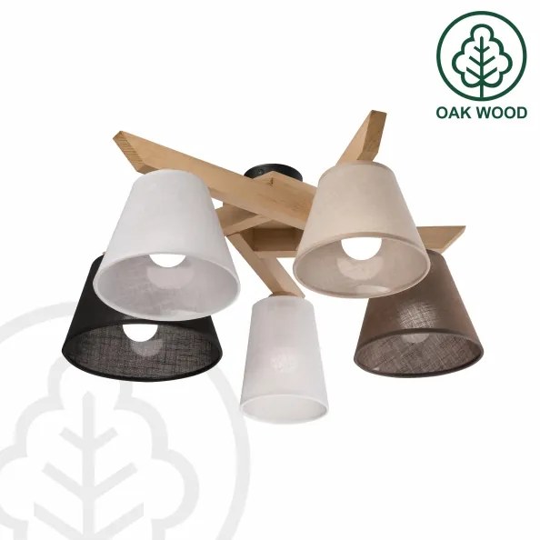 Brilagi - LED  Lampadario a plafone ANTHONY 5xE14/40W/230V quercia