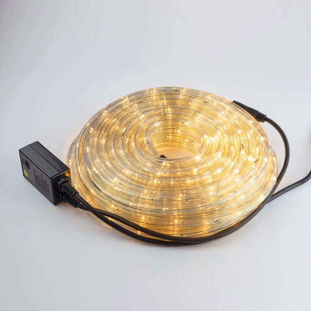 Tubo LED Natalizio 18m IP44 Colore Bianco Caldo 2500 - 2800 °K