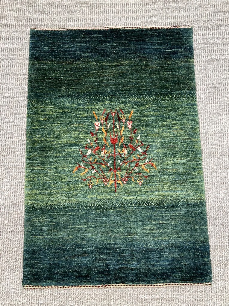 Loribaft Tappeto persiano 60 x 90 Verde (Iran) Annodato A Mano