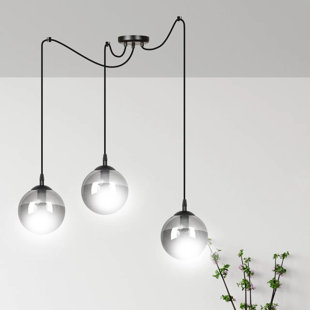 Lampadario a sospensione GIGI 3 BLACK GRAFIT