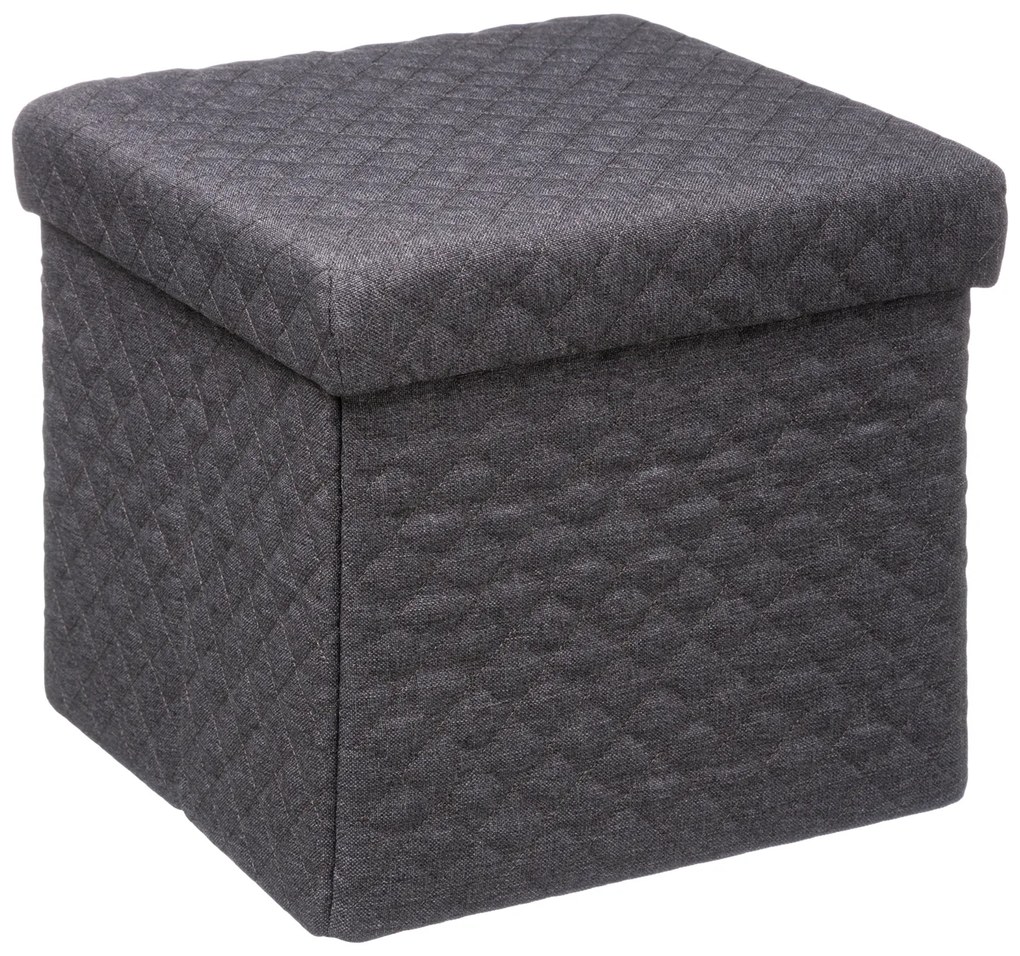Pouf contenitore pieghevole grigio scuro 31x31 cm