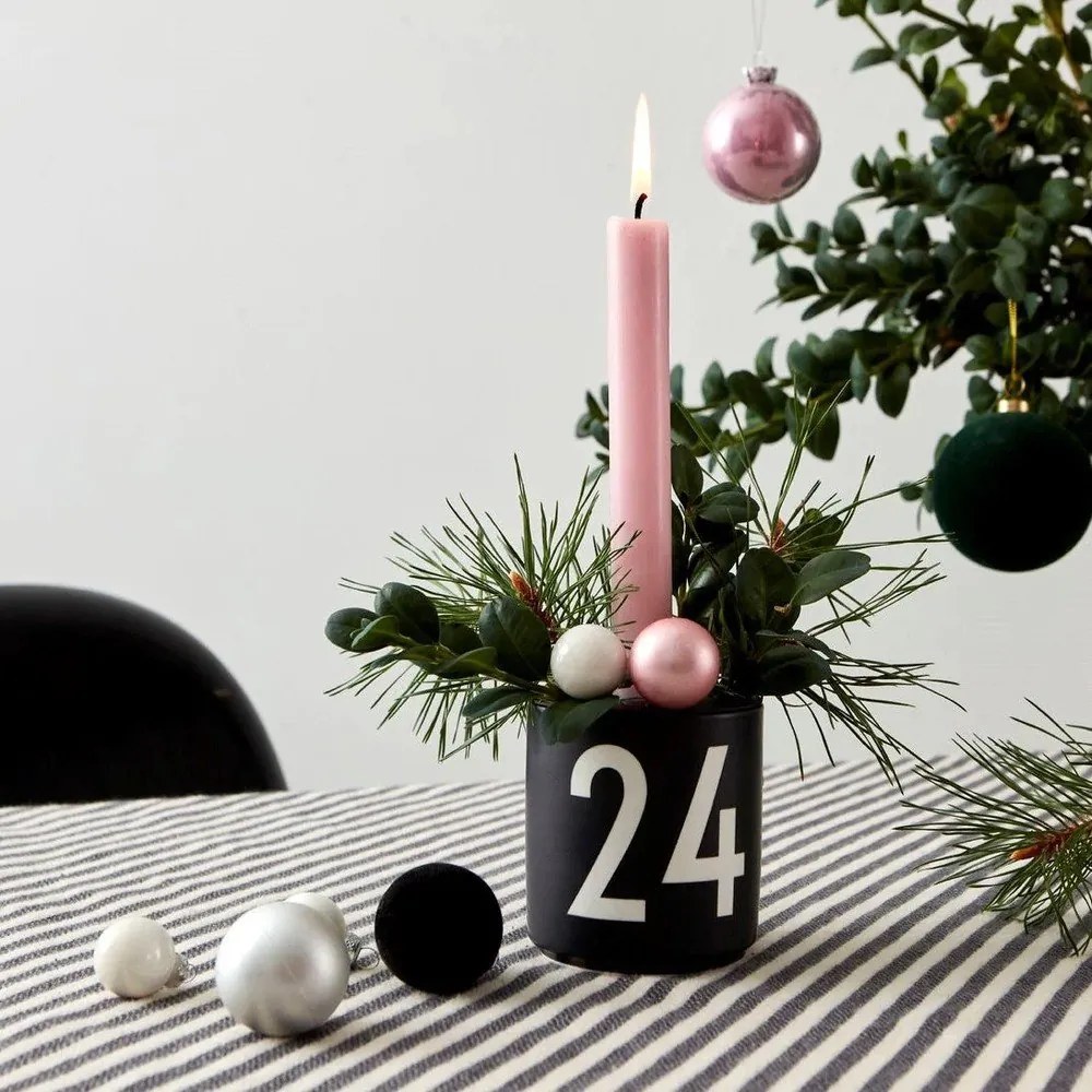 Candeliere in porcellana nera - Design Letters